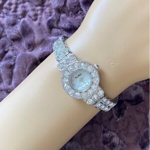 PIERRE NICOL Quartz Movement Clear Crystals Silver Ladies’ Cocktail Watch